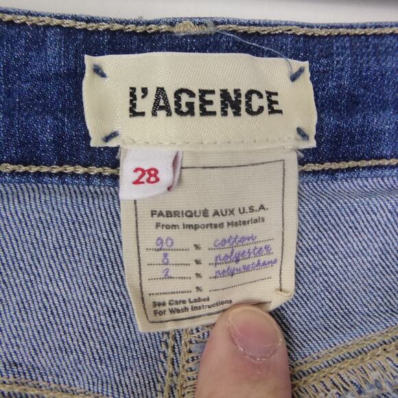 L'Agence Jeans Womens SZ 28 Margot High Rise Skinny Fit Ankle Cropped MiUSA - Picture 8 of 10